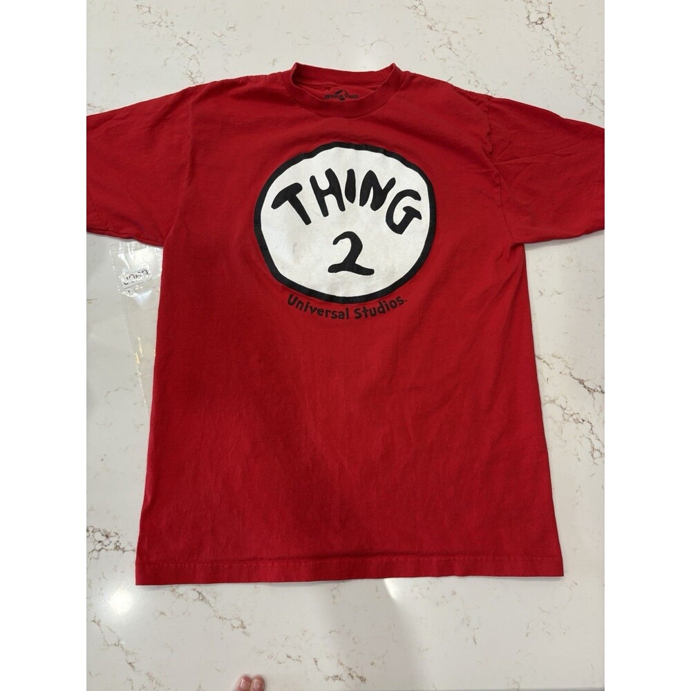 Universal Studios Hollywood Thing 2 Graphic Tshirt Adult L Red Short Sleeve